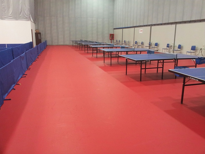 紅布紋乒乓球運動地板 (5)